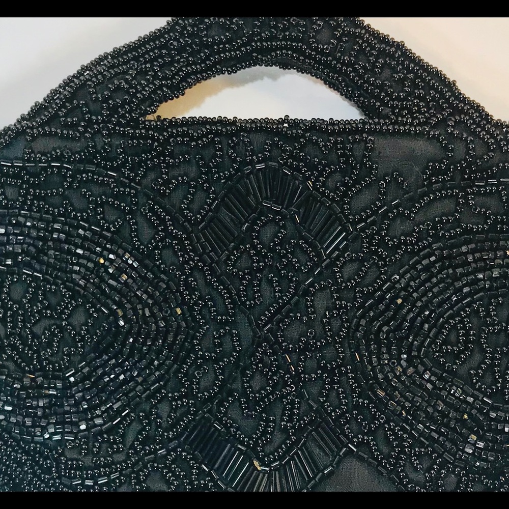 VINTAGE HAND BEADED SMALL PURSE MADE IN FRANCE - Picture 3 of 7